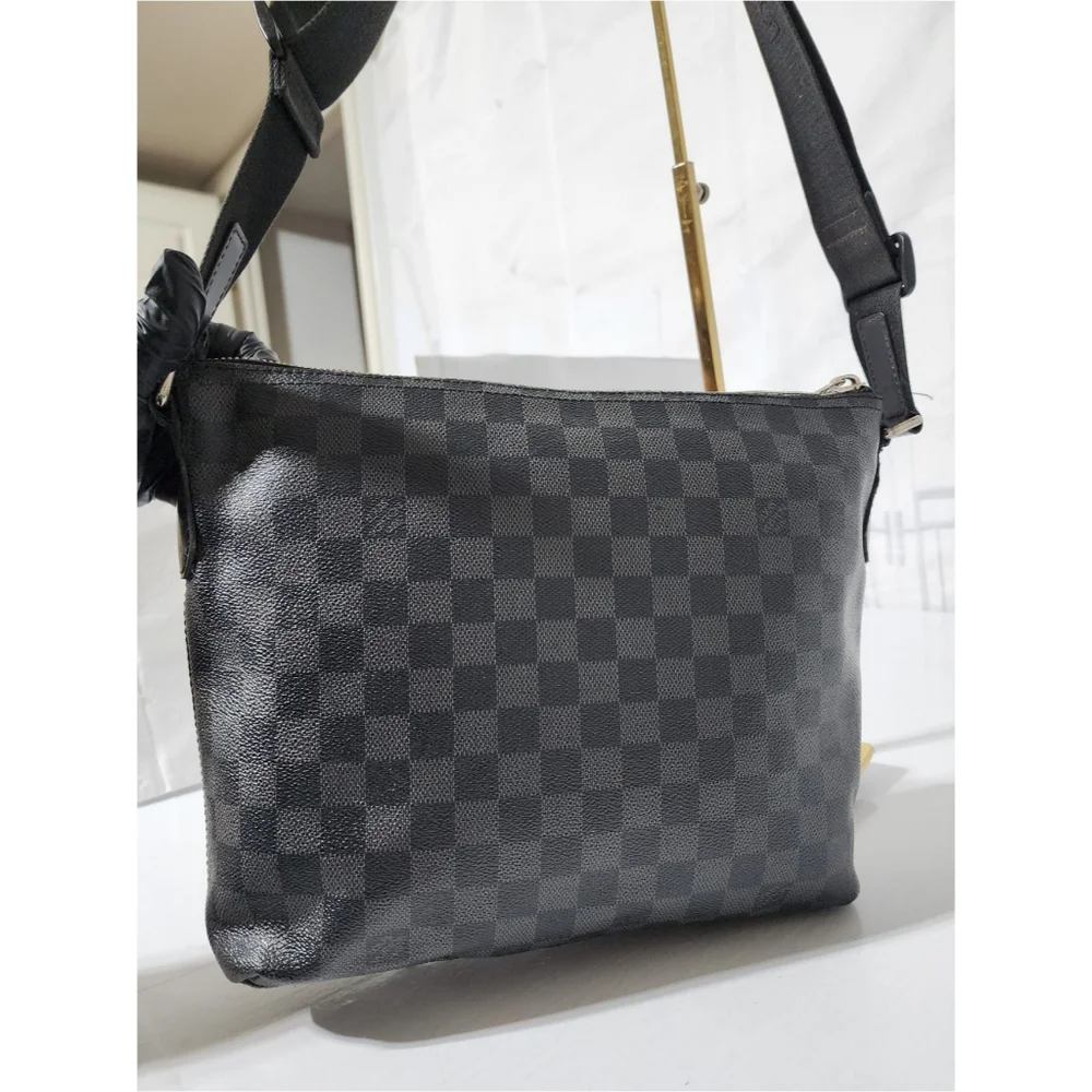 LOUIS VUITTON Damier Graphite Mick PM Shoulder Bag Black/Grey
